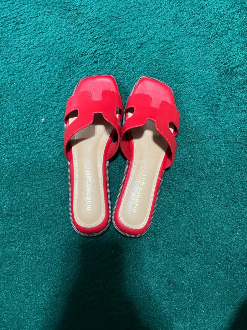 Madden Girl Bright Red Slide Mules